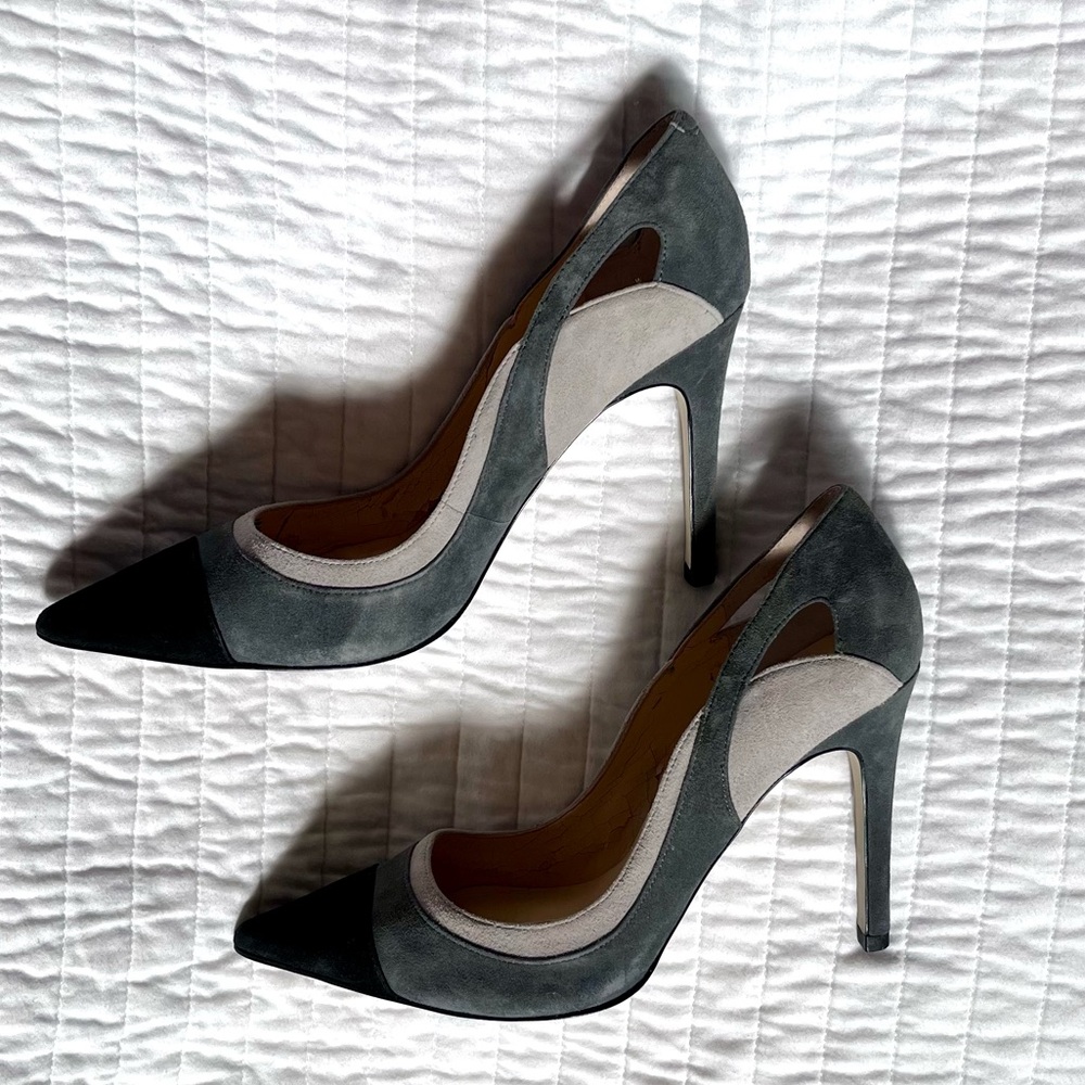 Ivanka Trump Gana Pumps in Gray Multi Suede sz 8.5